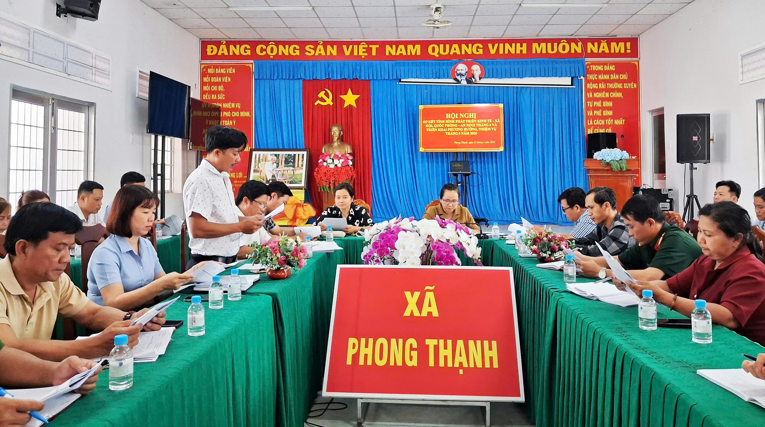Phong Thạnh sơ kết tình hình phát triển kinh tế - xã hội, quốc phòng – an ninh tháng 4